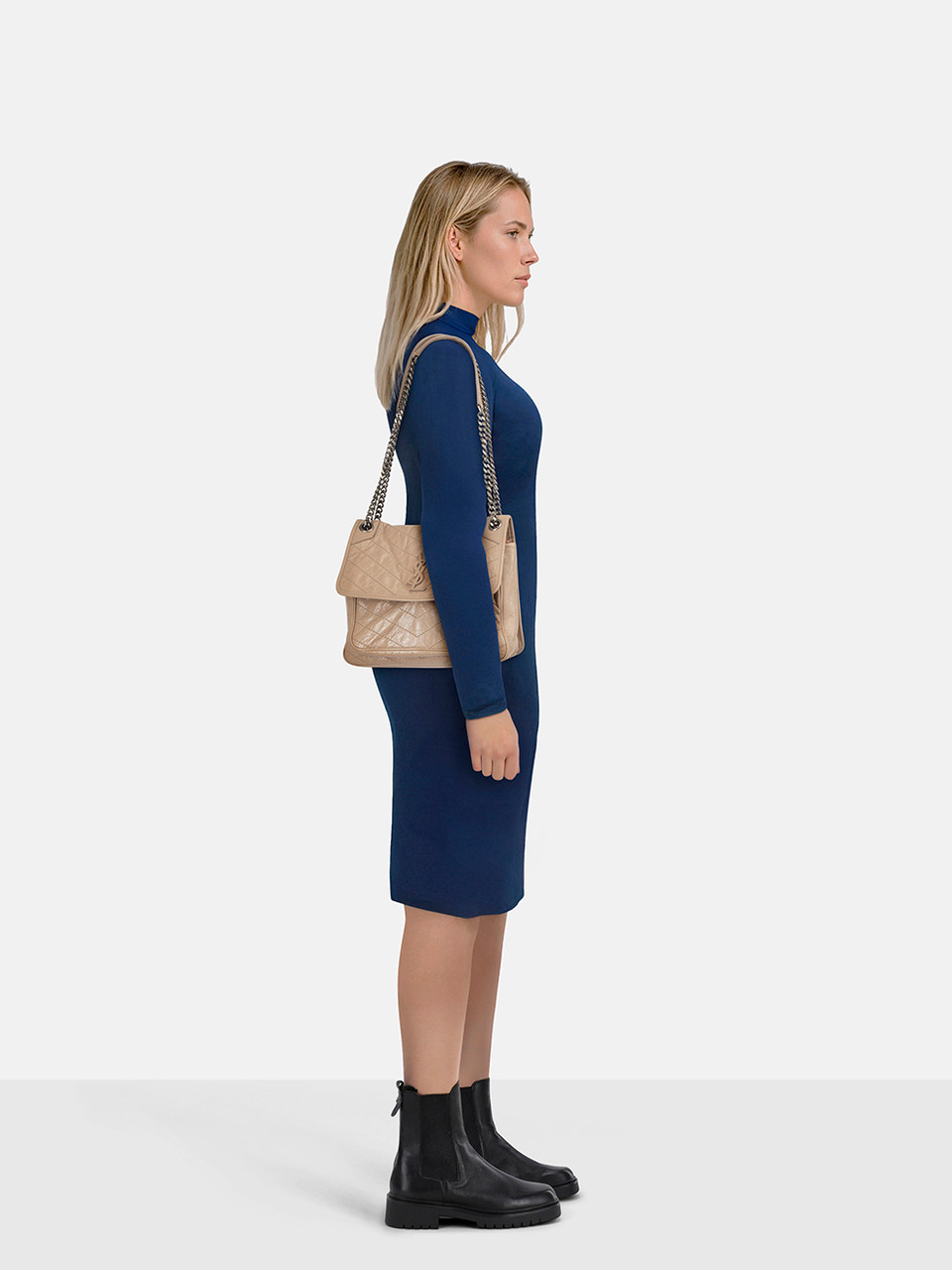 Saint Laurent Beige Leather Niki Medium Bag