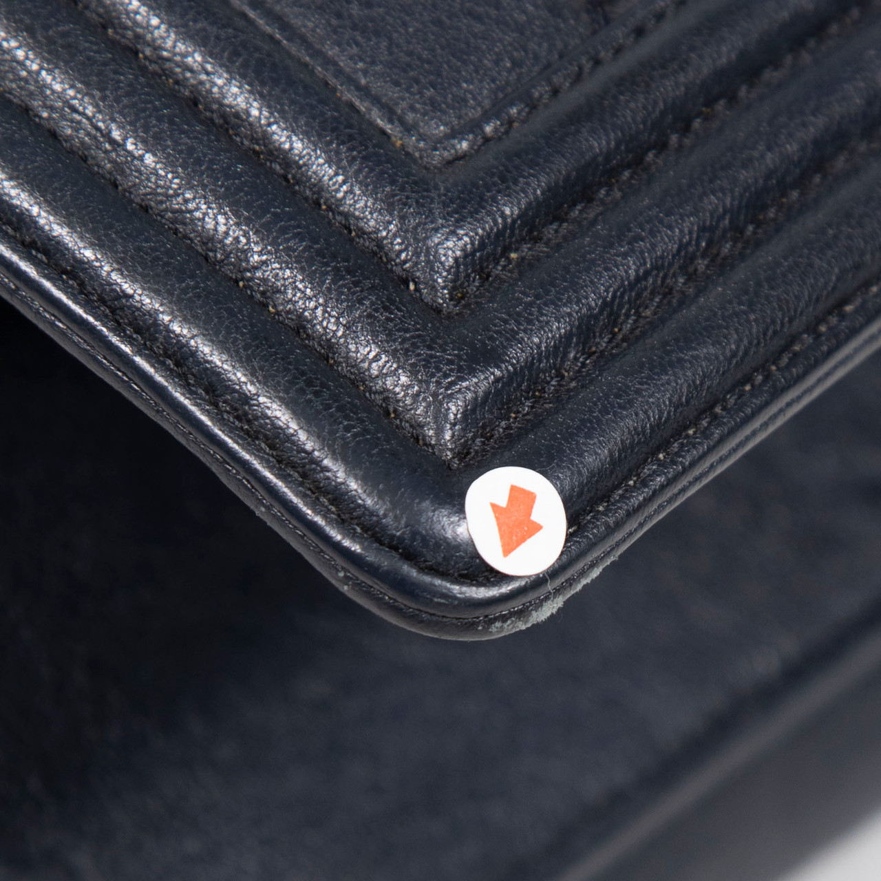 Chanel Vintage Navy Leather Studded Boy Bag