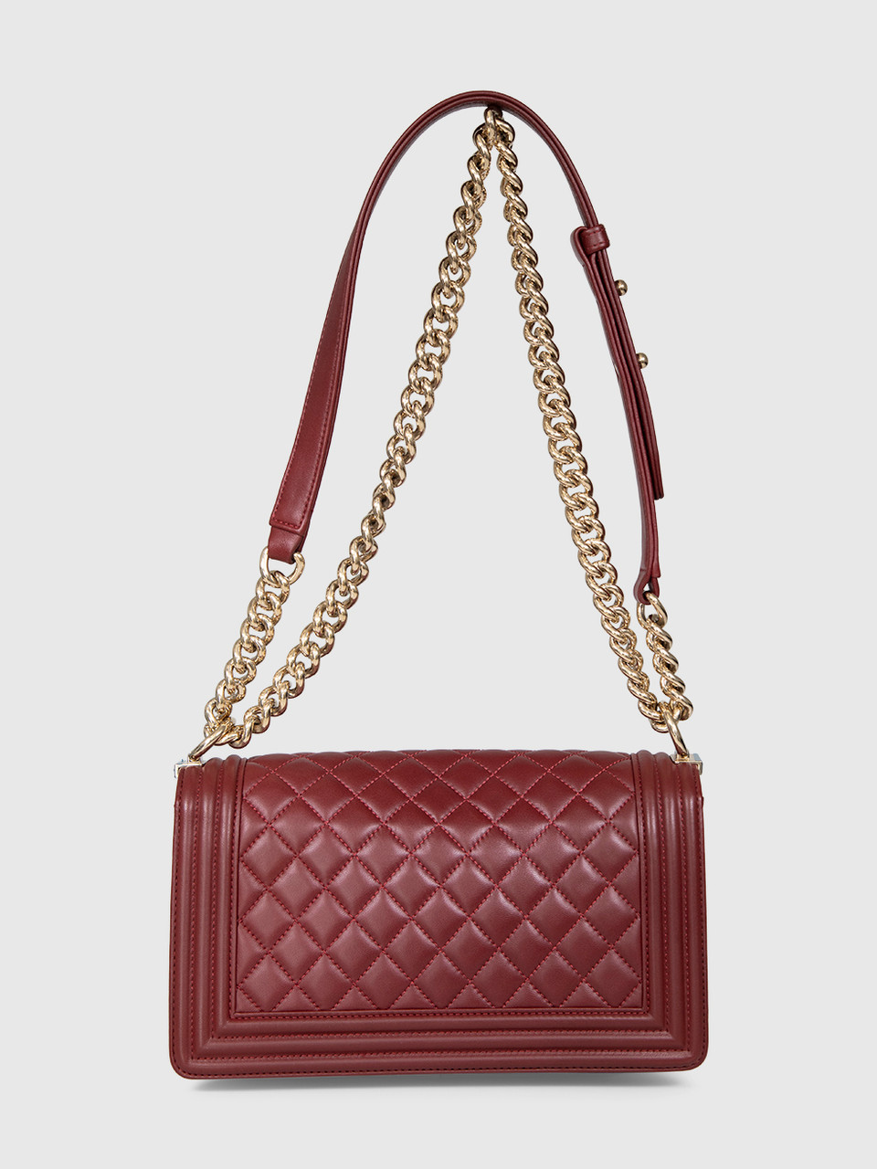 Chanel 2016 Burgundy Leather Quilted Boy Bag