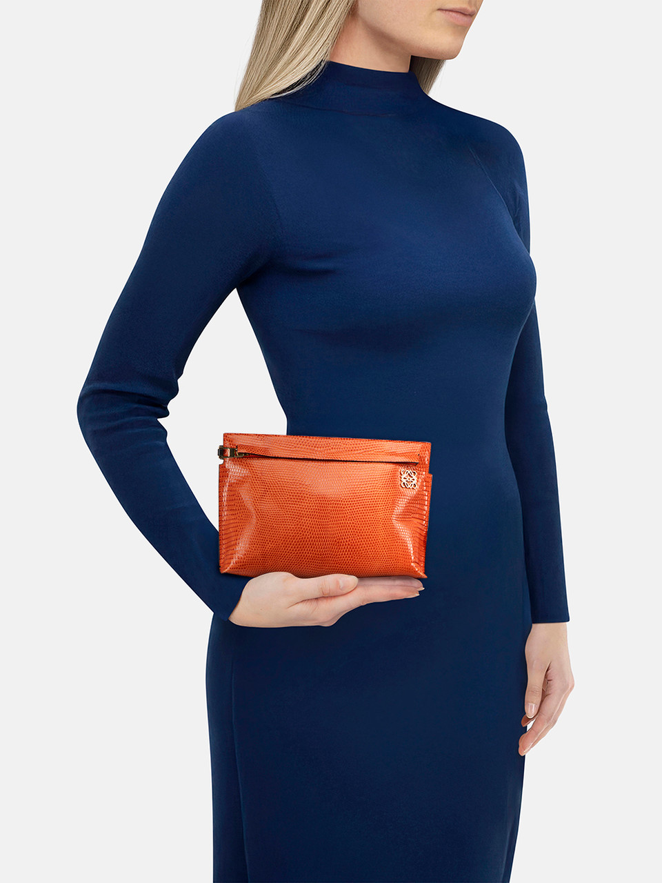 Loewe Orange Lizard T Pouch