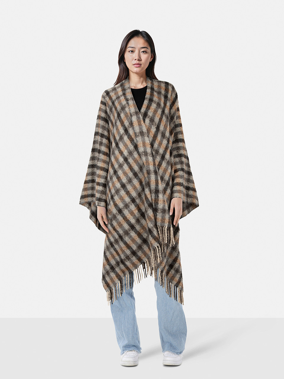 Brunello Cucinelli Tartan Alpaca Wool Shawl
