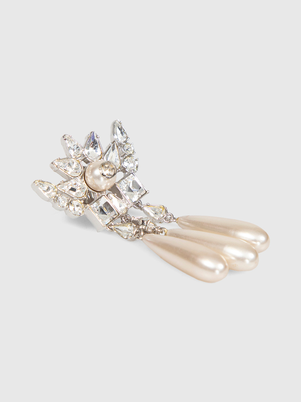 Gucci Crystal & Faux Pearl Brooch