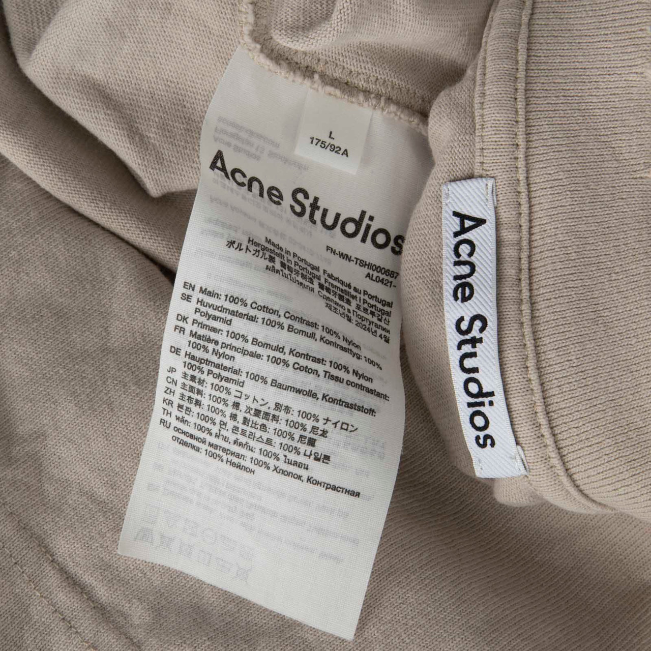 Acne Studios Beige Graphic Mesh Sleeve Top