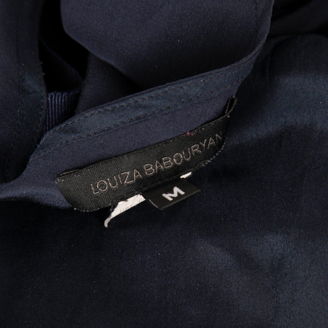 Louiza Babouryan Navy Silk Layered Dress