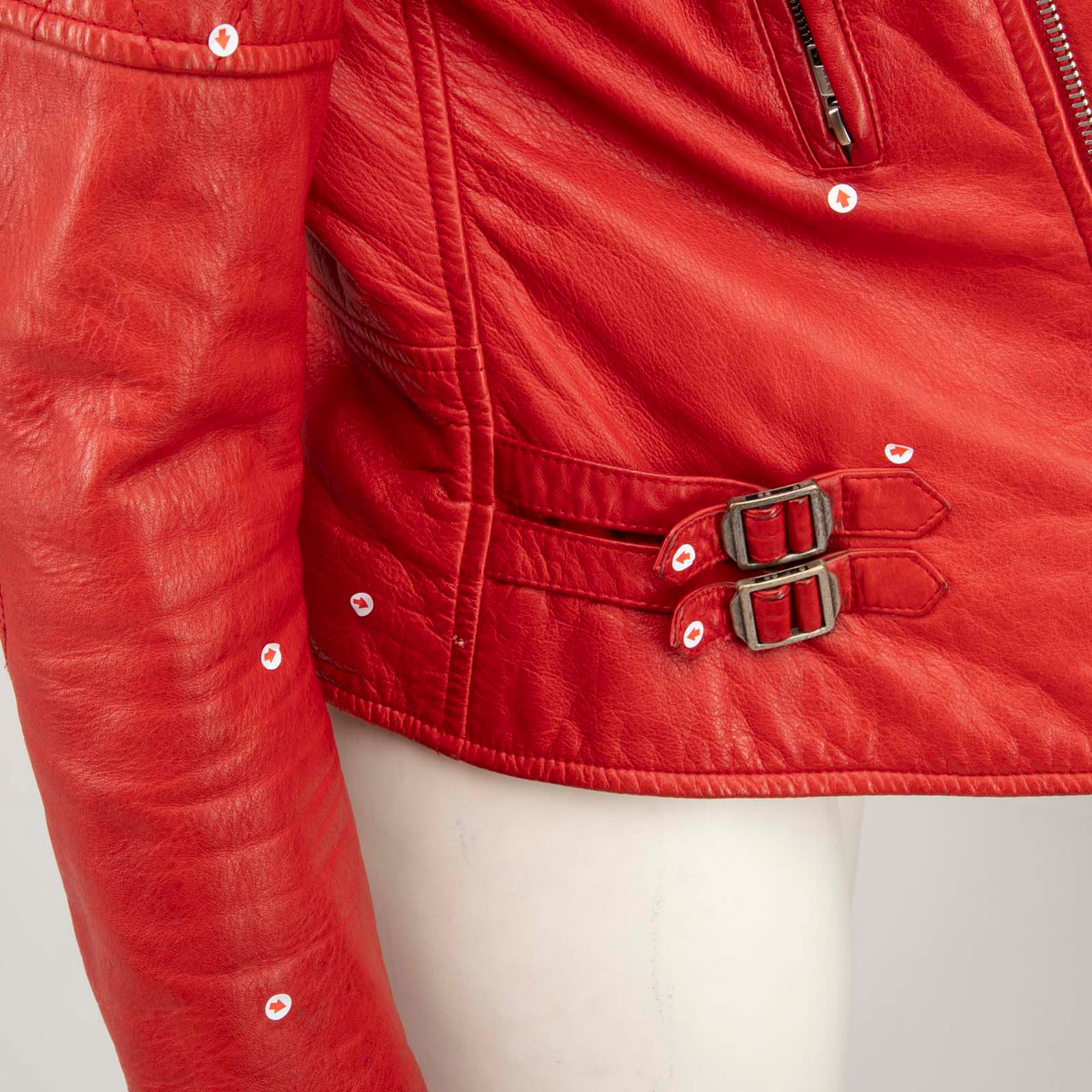 Joseph Red Quilted Leather Biker Jacket