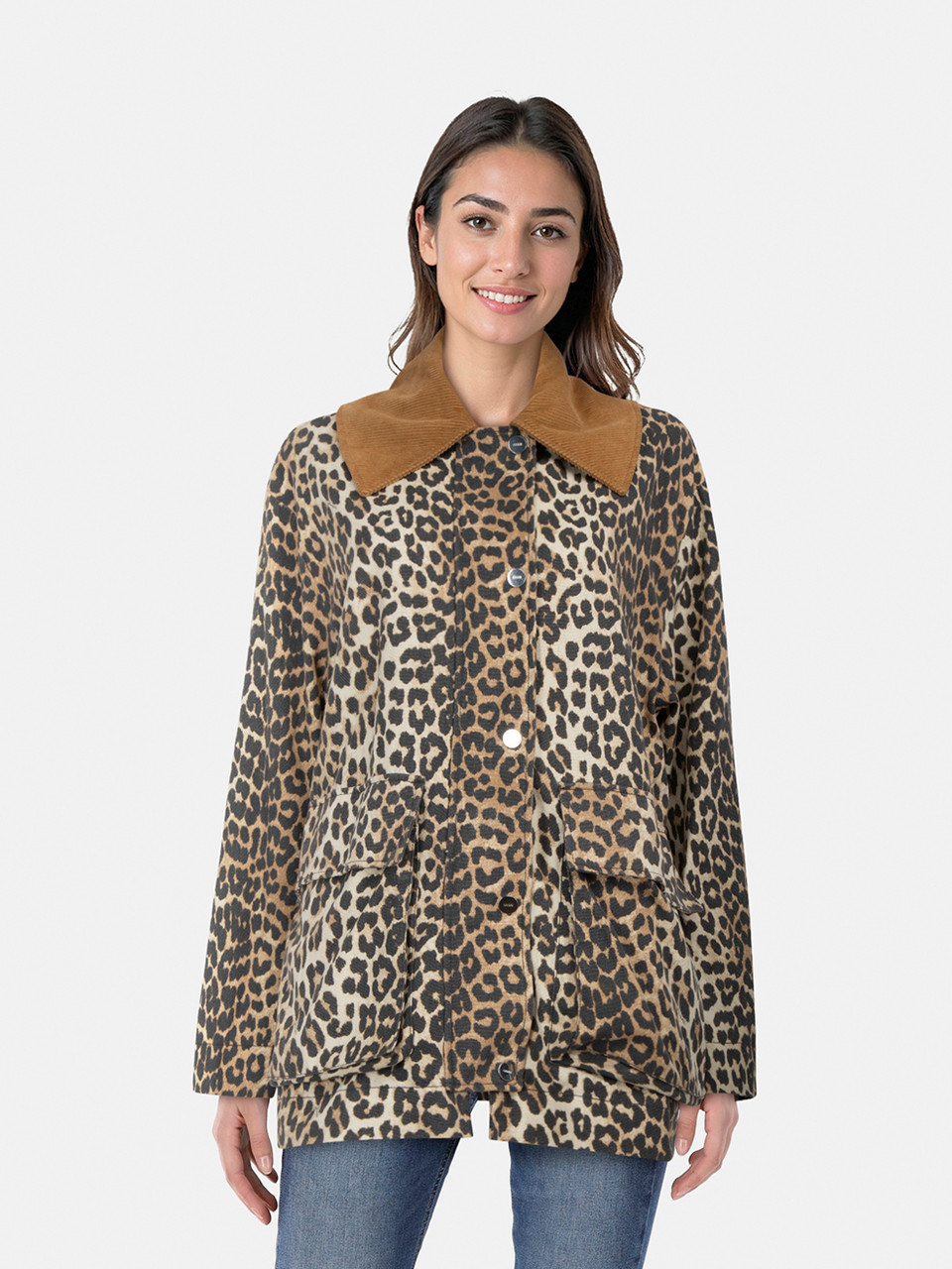 Ganni Brown Leopard Print Jacket