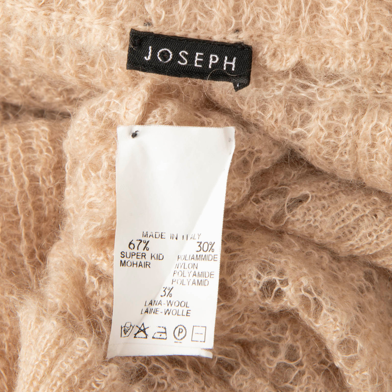 Joseph Beige Mohair Off Shoulder Knit Jumper