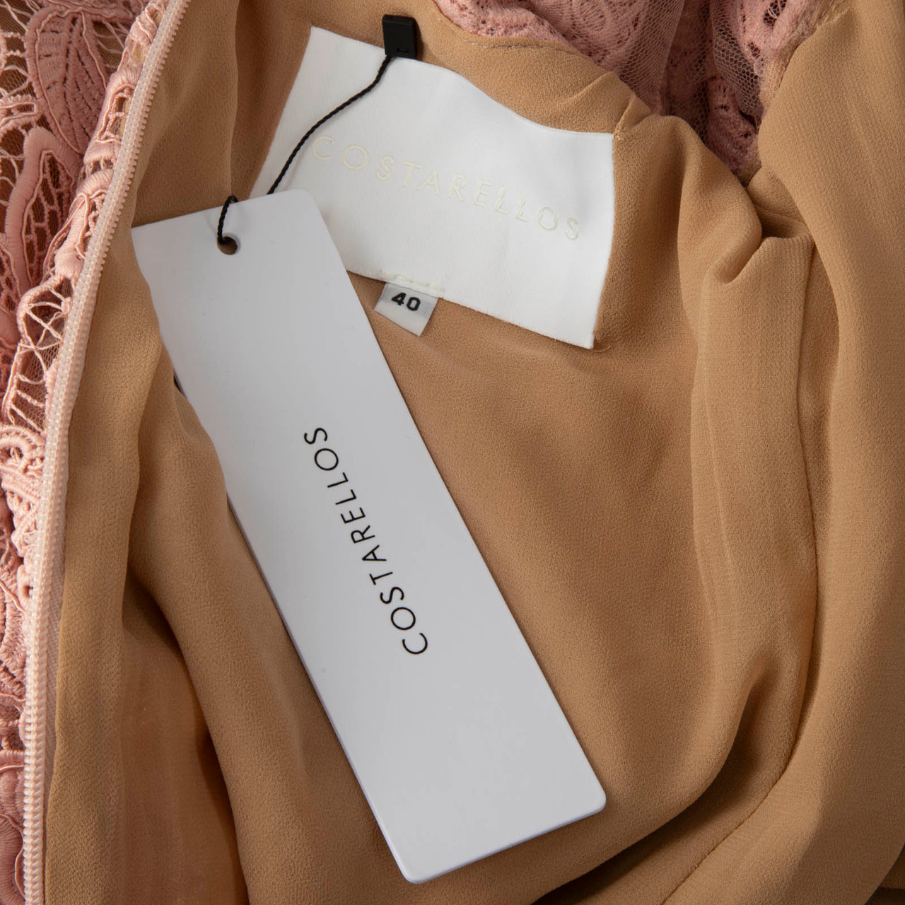 Costarellos Pink Kalissa Guipure Lace Cocktail Dress