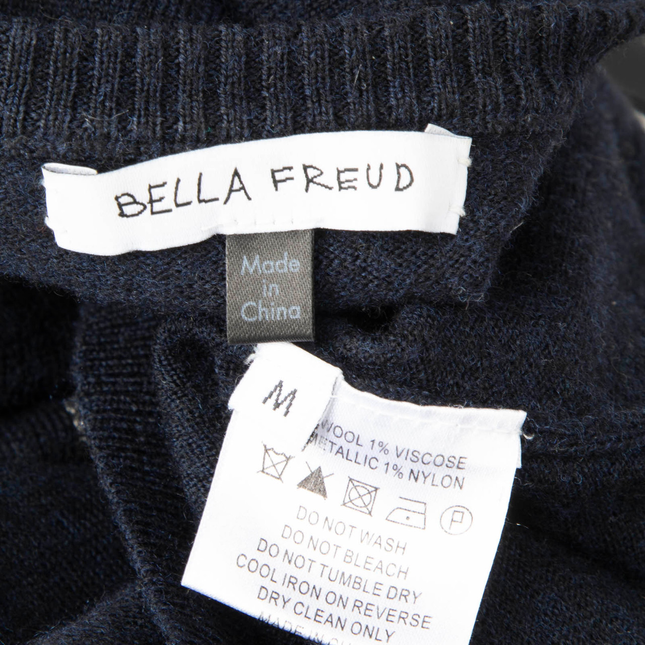 Bella Freud Navy Wool Super Star Jumper