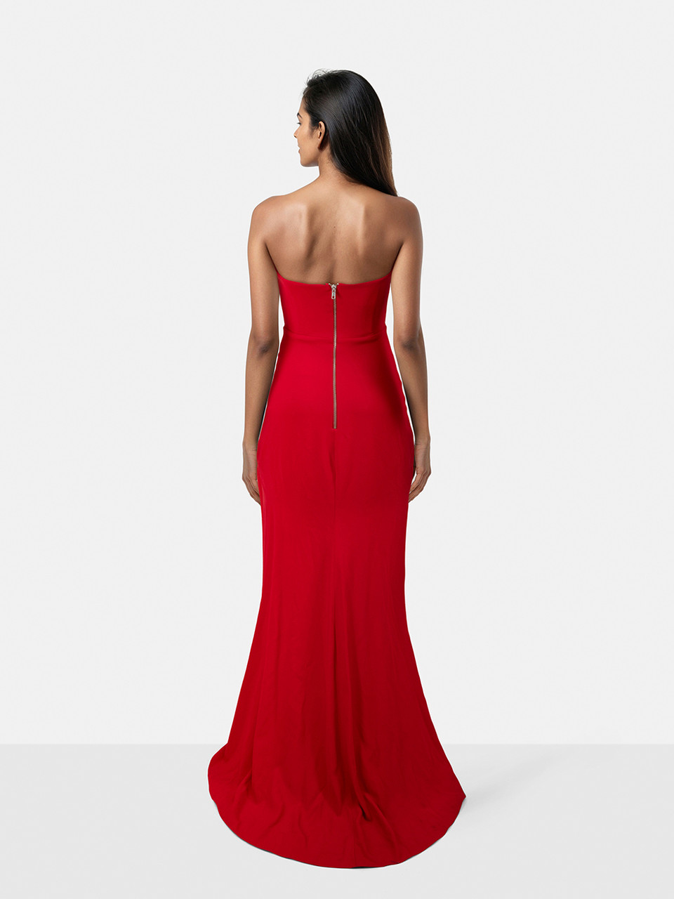 Alex Perry Red Strapless Maxi Gown