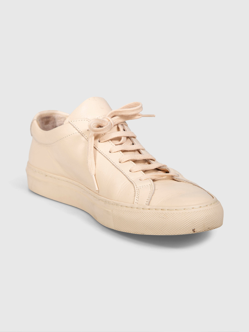 Common Projects Beige Leather Low Top Trainers