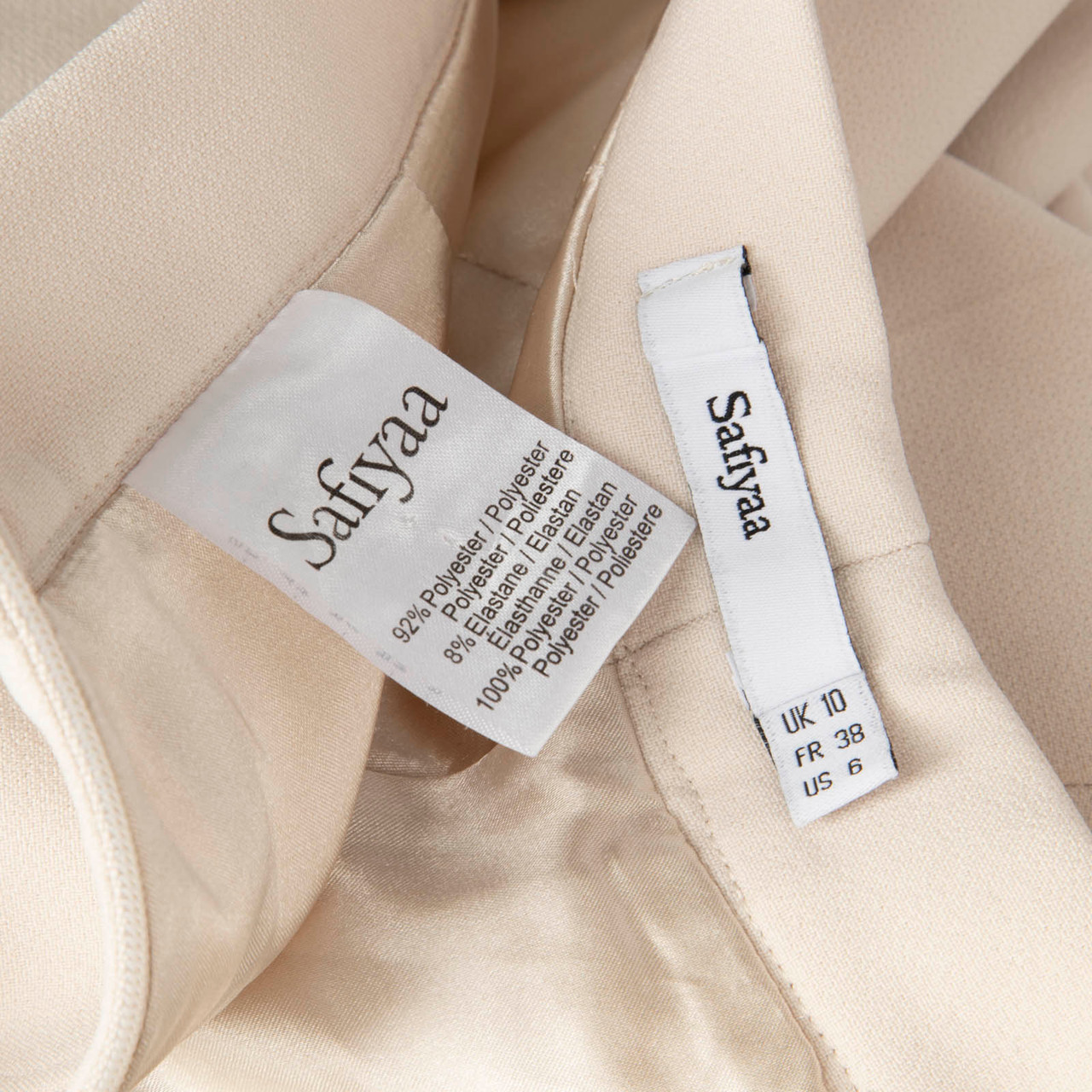 Safiyaa Ecru Flared High Rise Trousers