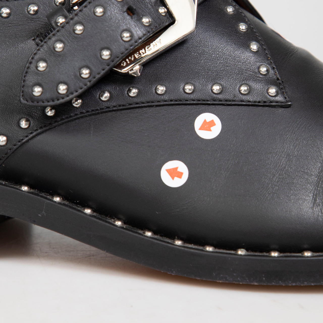 Givenchy Black Leather Studded Loafers
