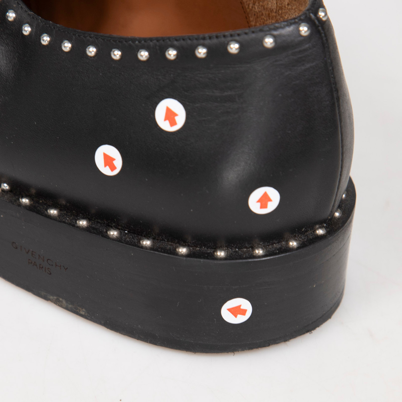 Givenchy Black Leather Studded Loafers