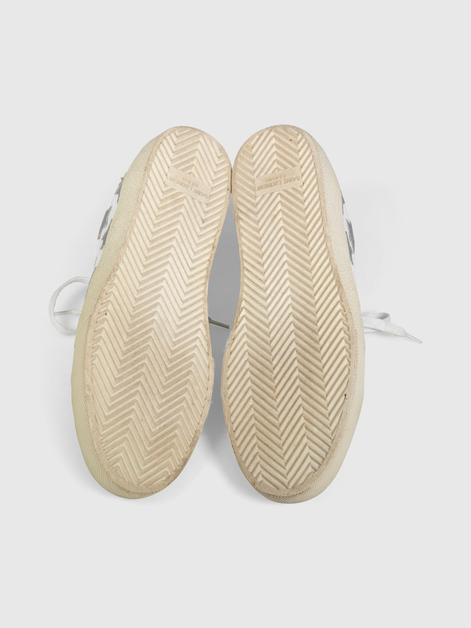 Saint Laurent White Leather Star Trainers