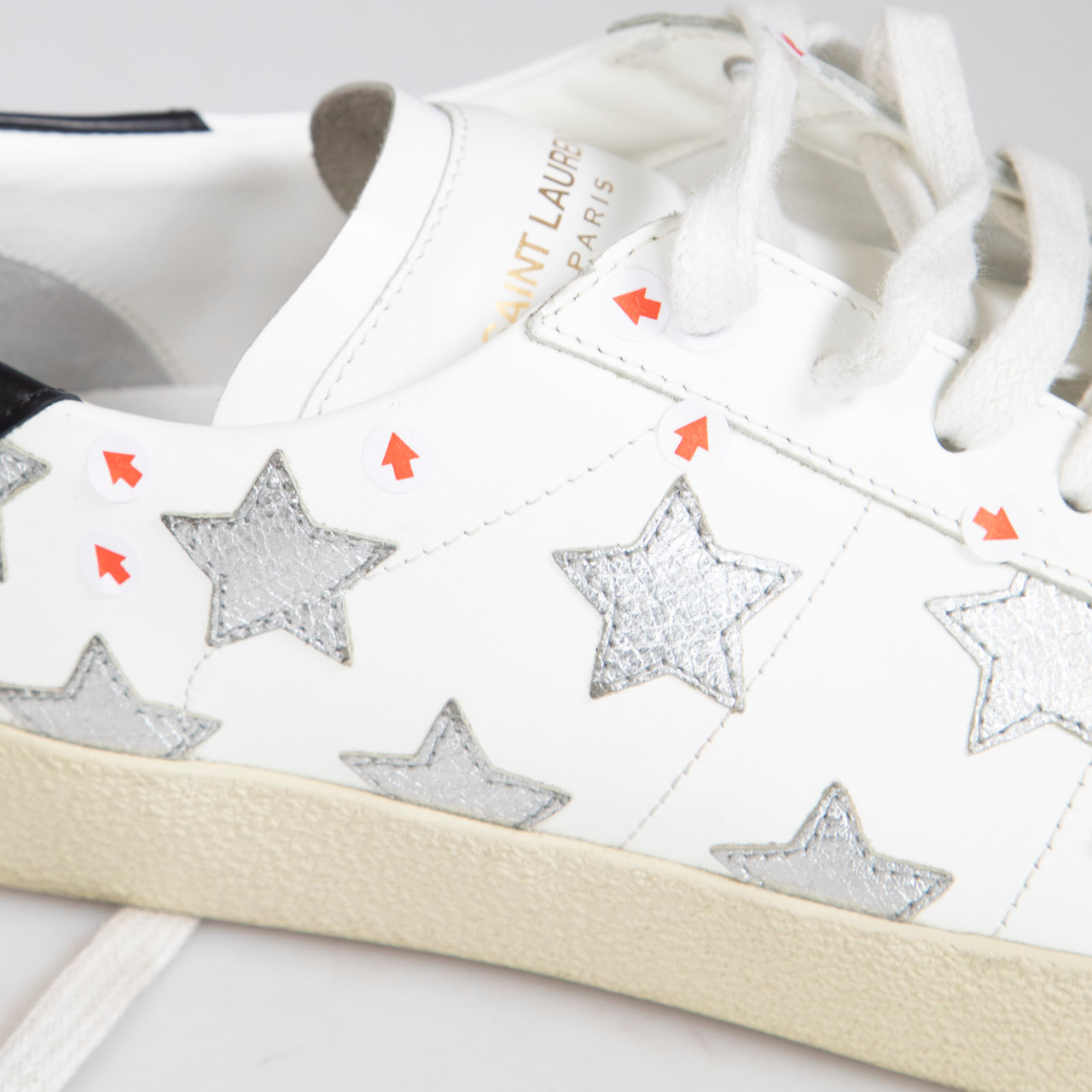 Saint Laurent White Leather Star Trainers