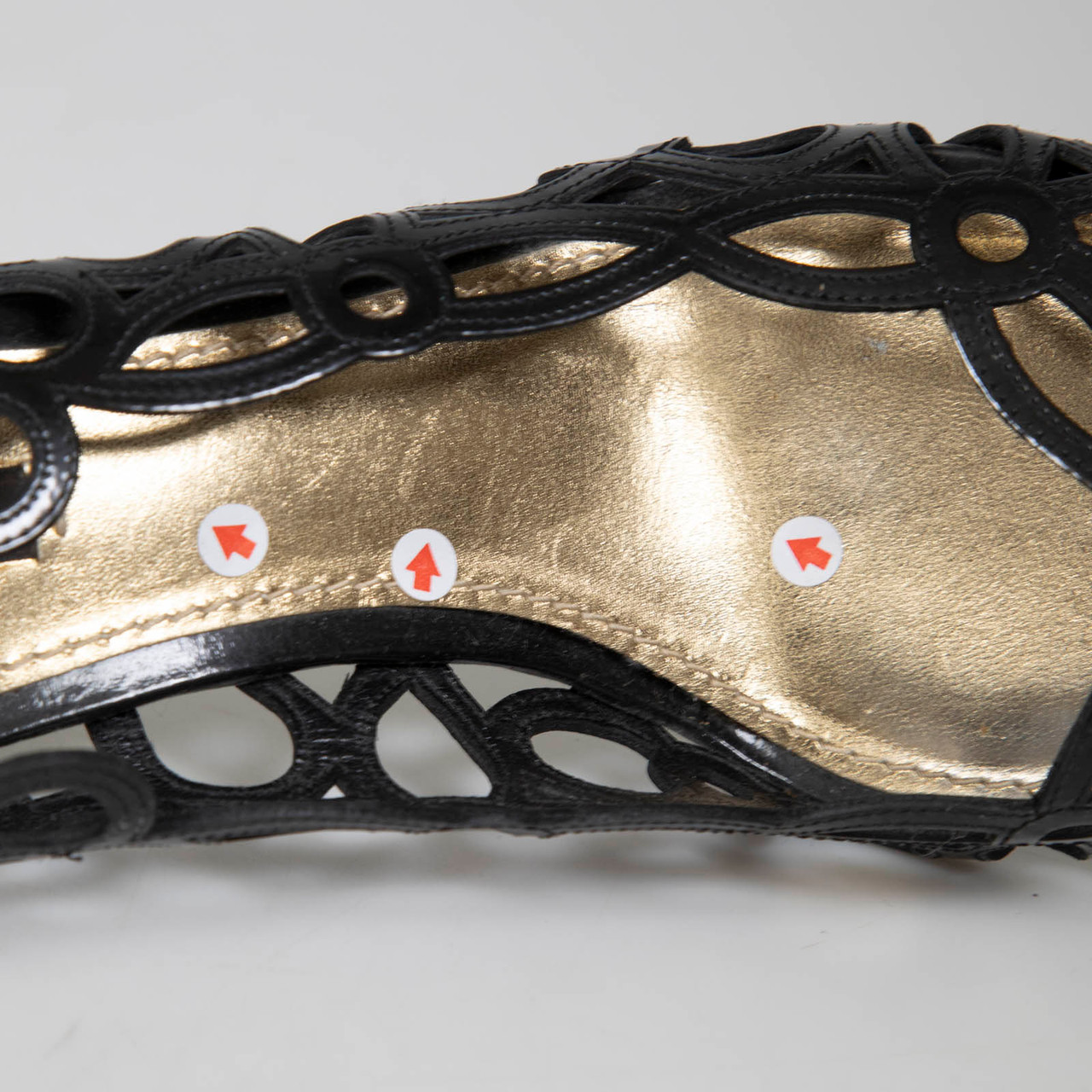 Louis Vuitton Black Patent Cut Out Sandals