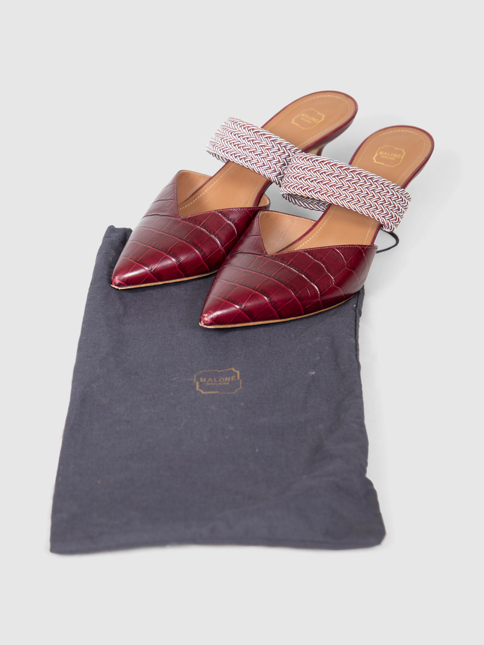 Malone Souliers Burgundy Leather Maisie Mules