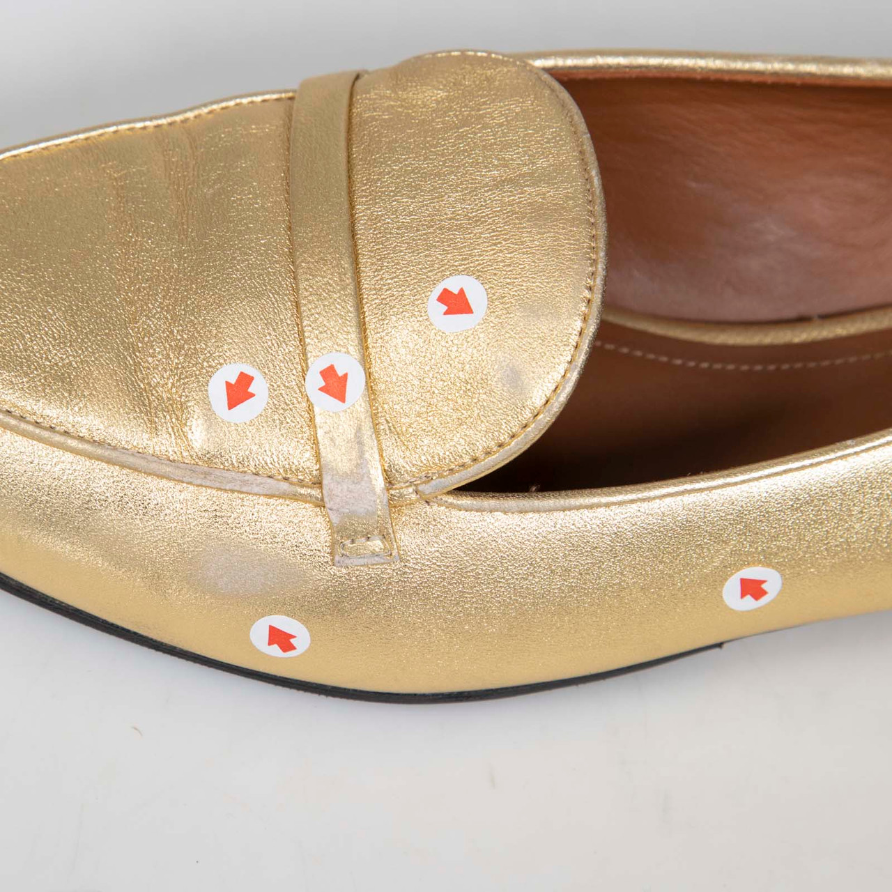 Malone Souliers Gold Leather Loafers