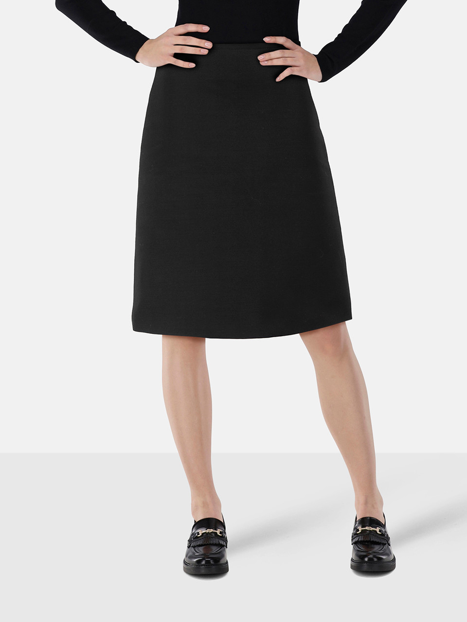 Bottega Veneta Black A-Line Knee Length Skirt
