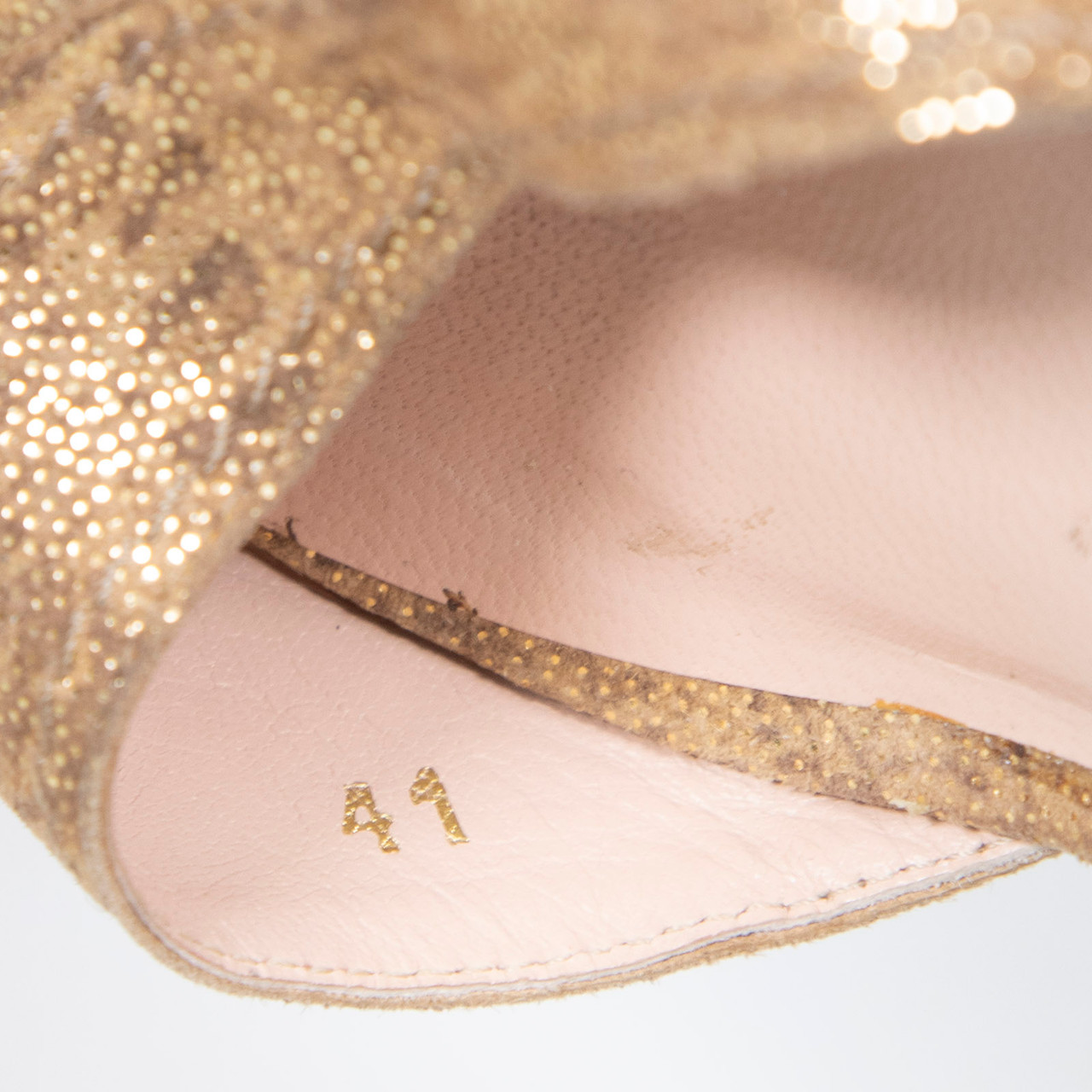 Stuart Weitzman Gold Suede Platform Sandals