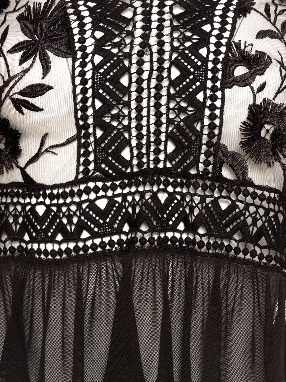 Women Alberta Ferretti Crochet Fringe Dress -  Black Size M IT 42 US 6