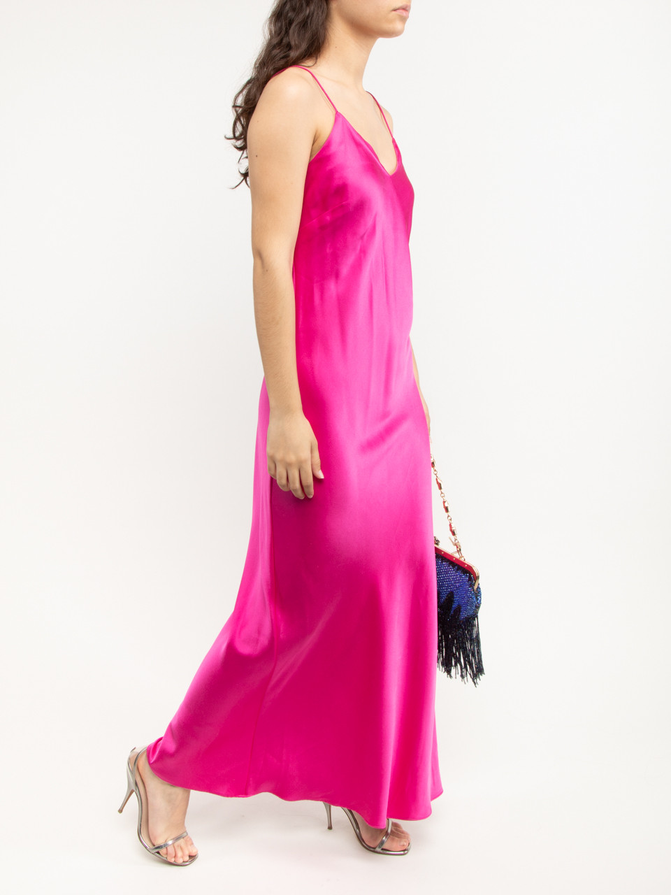 Annie Bing Silk Slip Maxi Dress