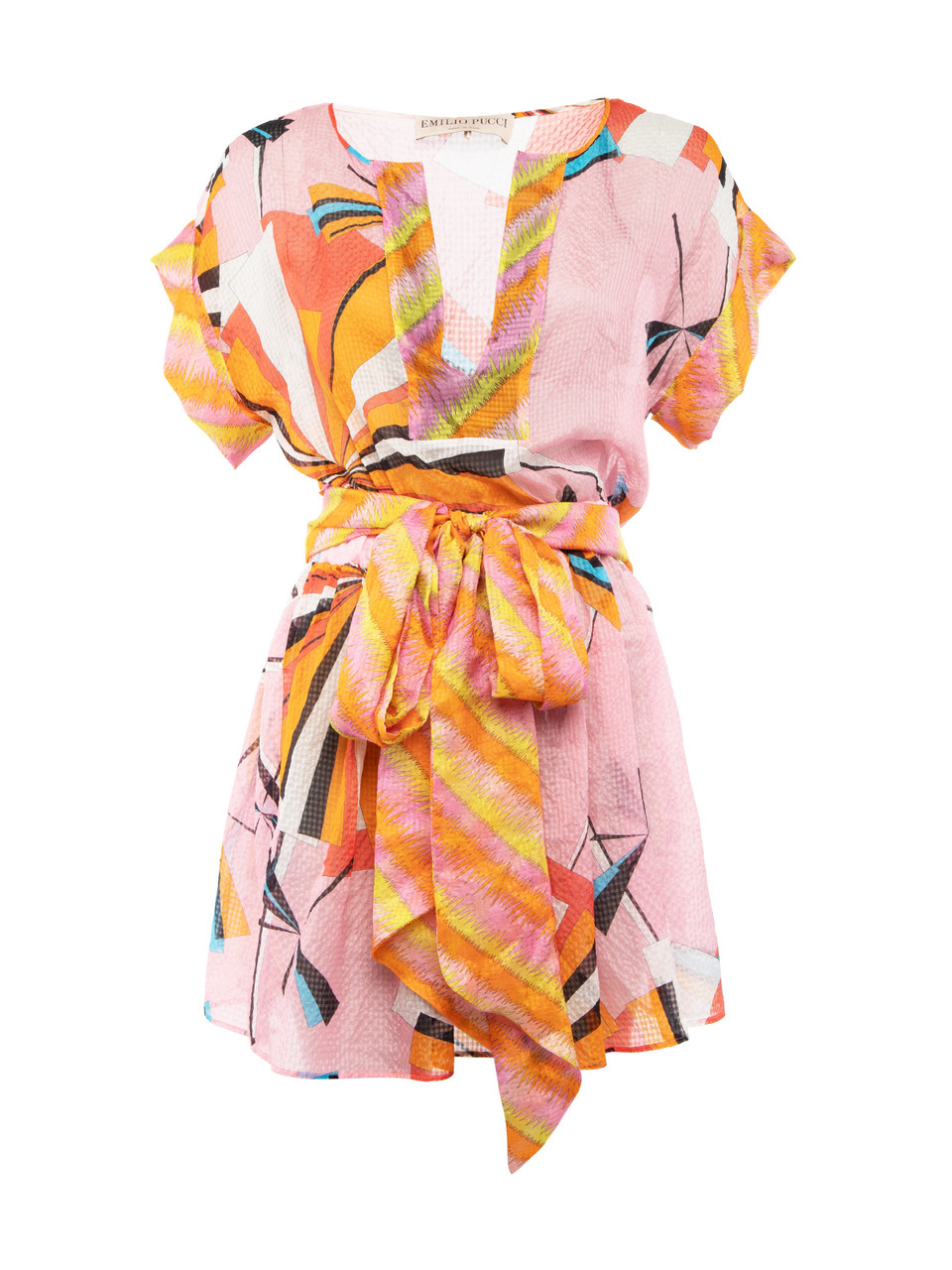 Emilio Pucci Printed Sheer Dress with Belt Attachment
