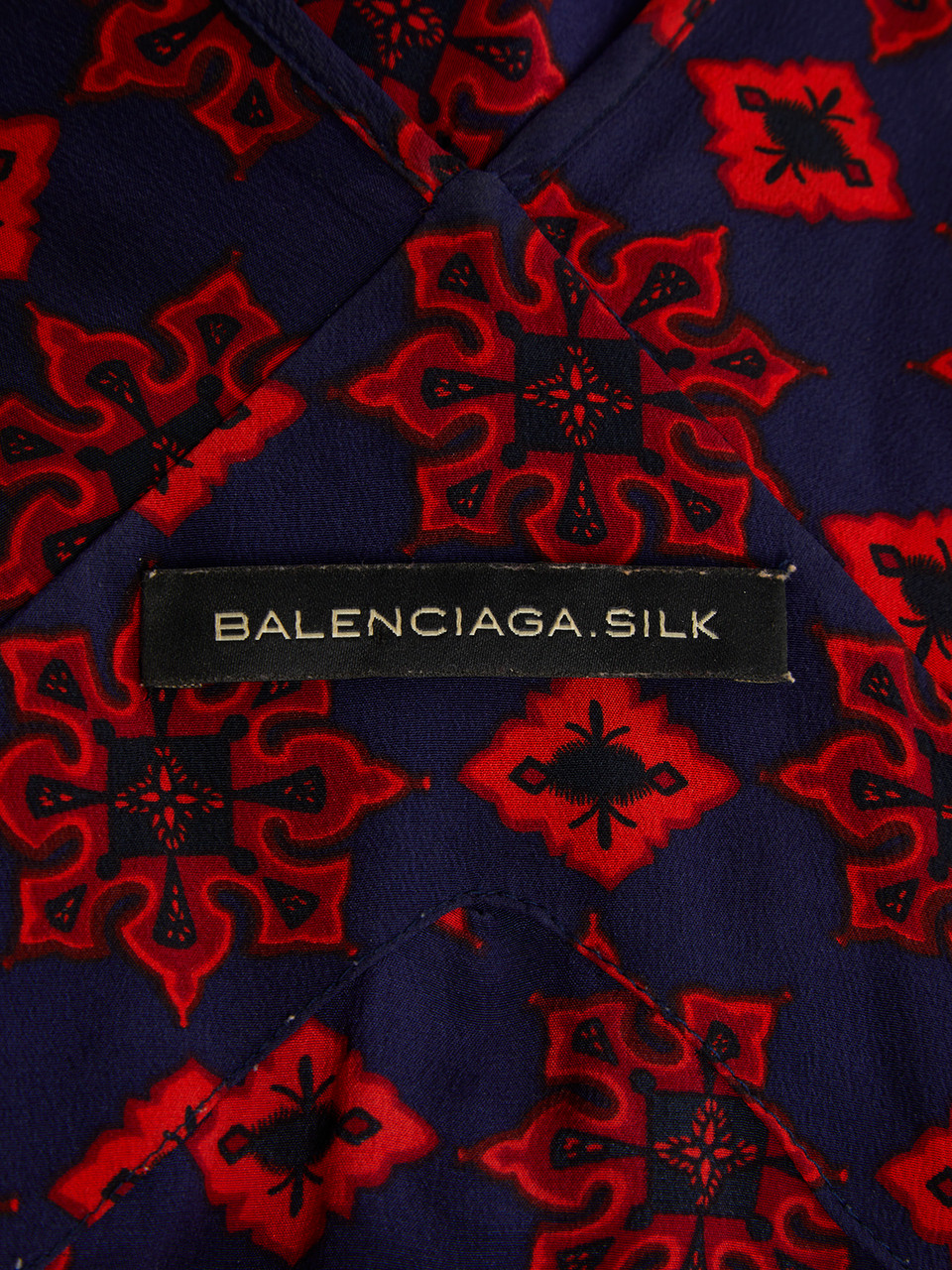 Balenciaga Print Flared Silk Long Dress