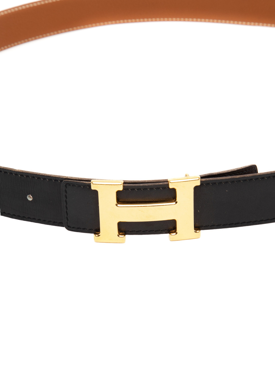 Hermès Black H Logo Leather Belt