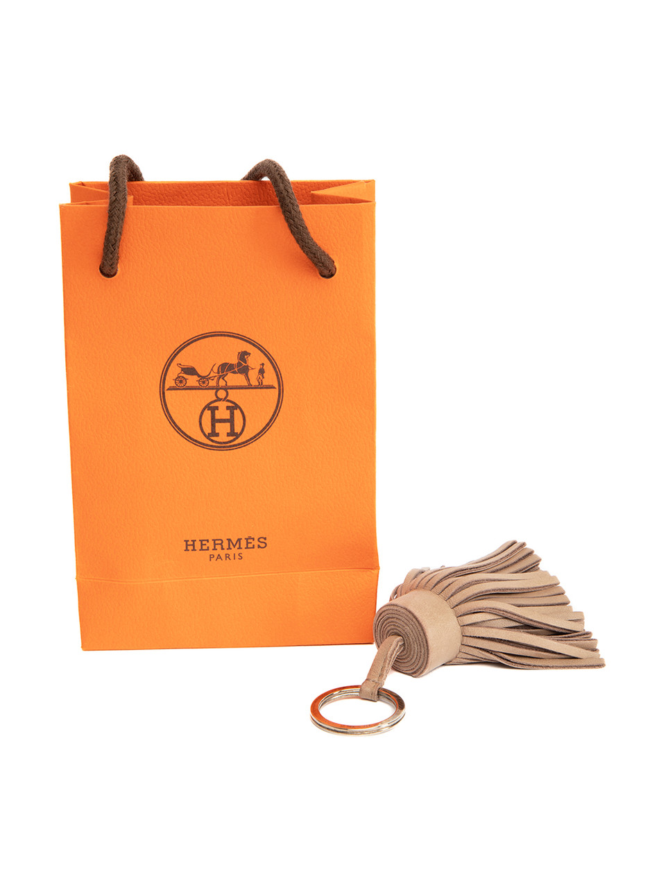 Hermès Brown Tassel Keychain