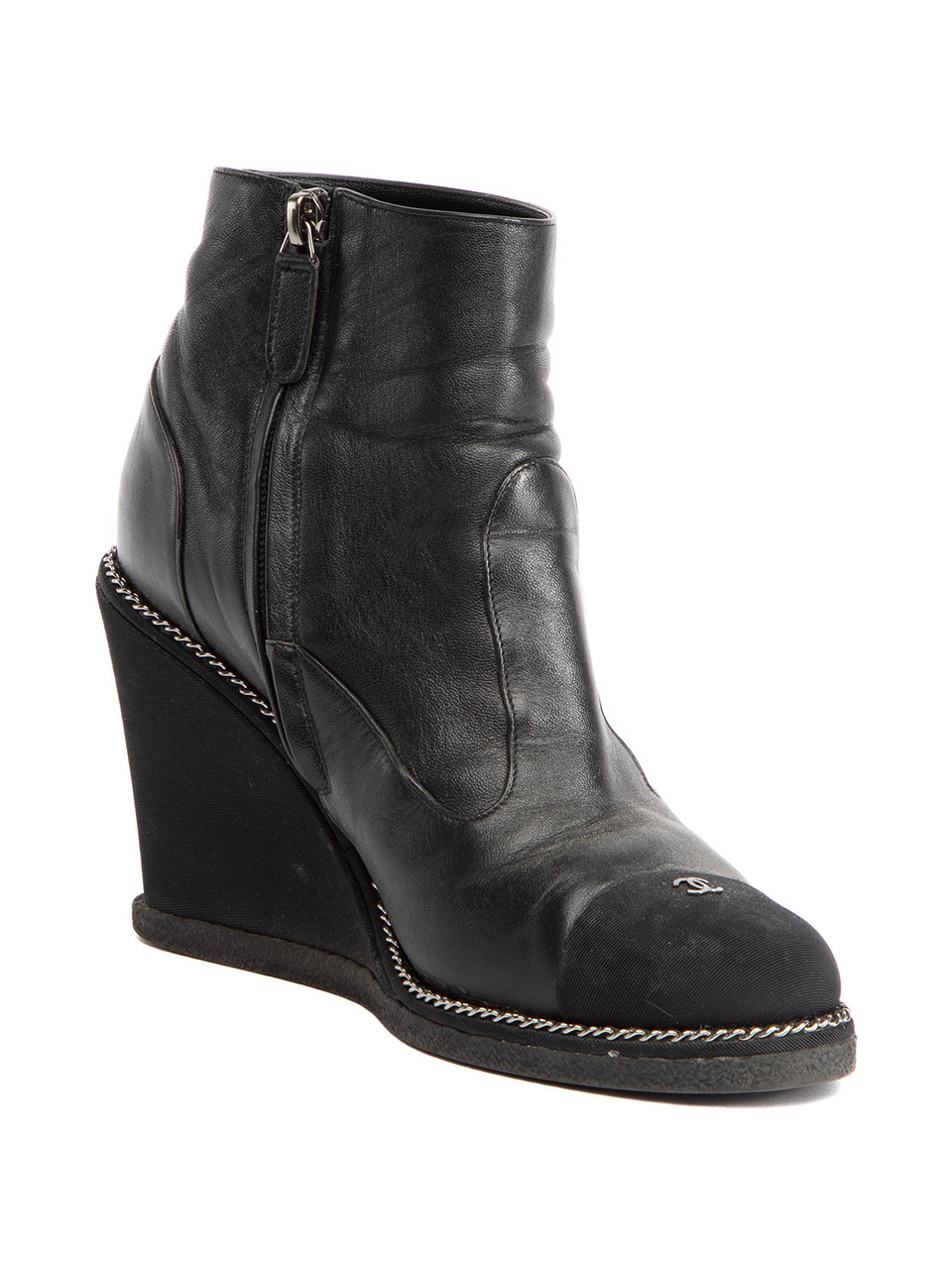 Chanel Hidden Wedge Ankle Boots