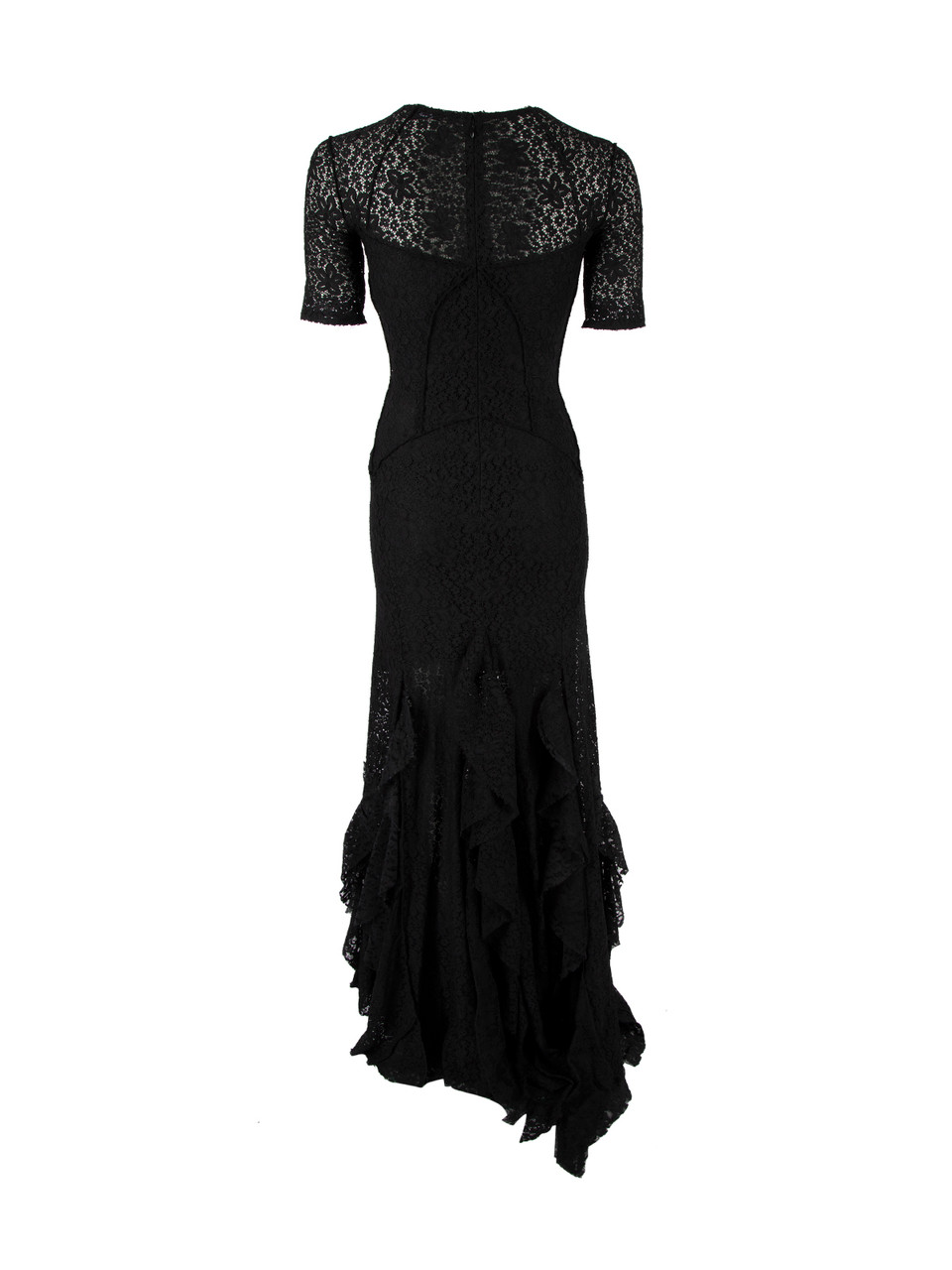Nina Ricci Black Lace Fishtail Gown