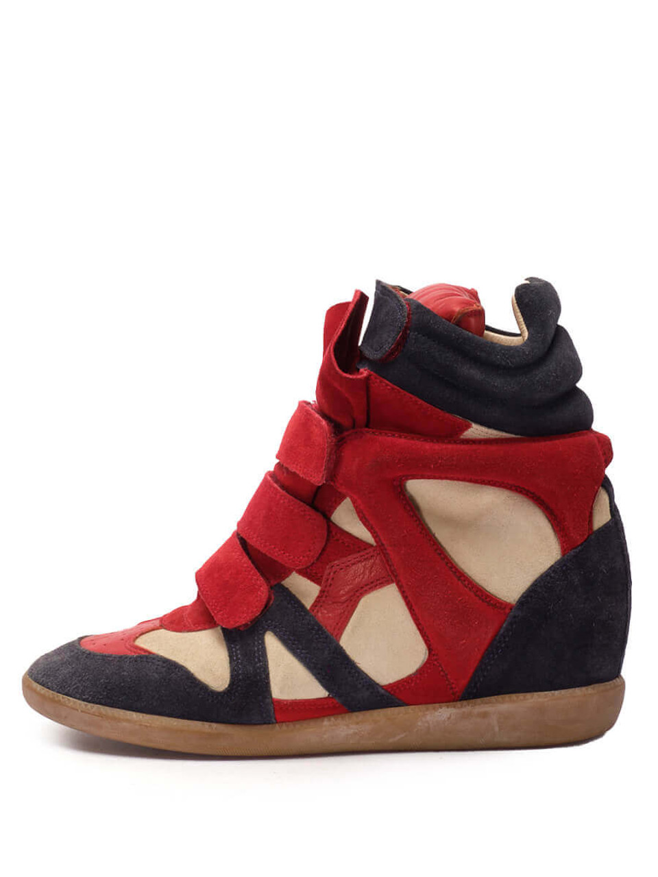 Isabel Marant Shoe Size 38 Black, Red, Cream Suede & Elastic Mid Rise  Sneakers — Labels Resale Boutique