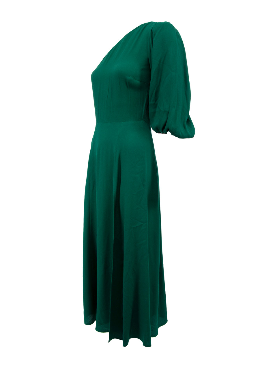 Reformation Green One Shoulder Dress with Thigh Slit