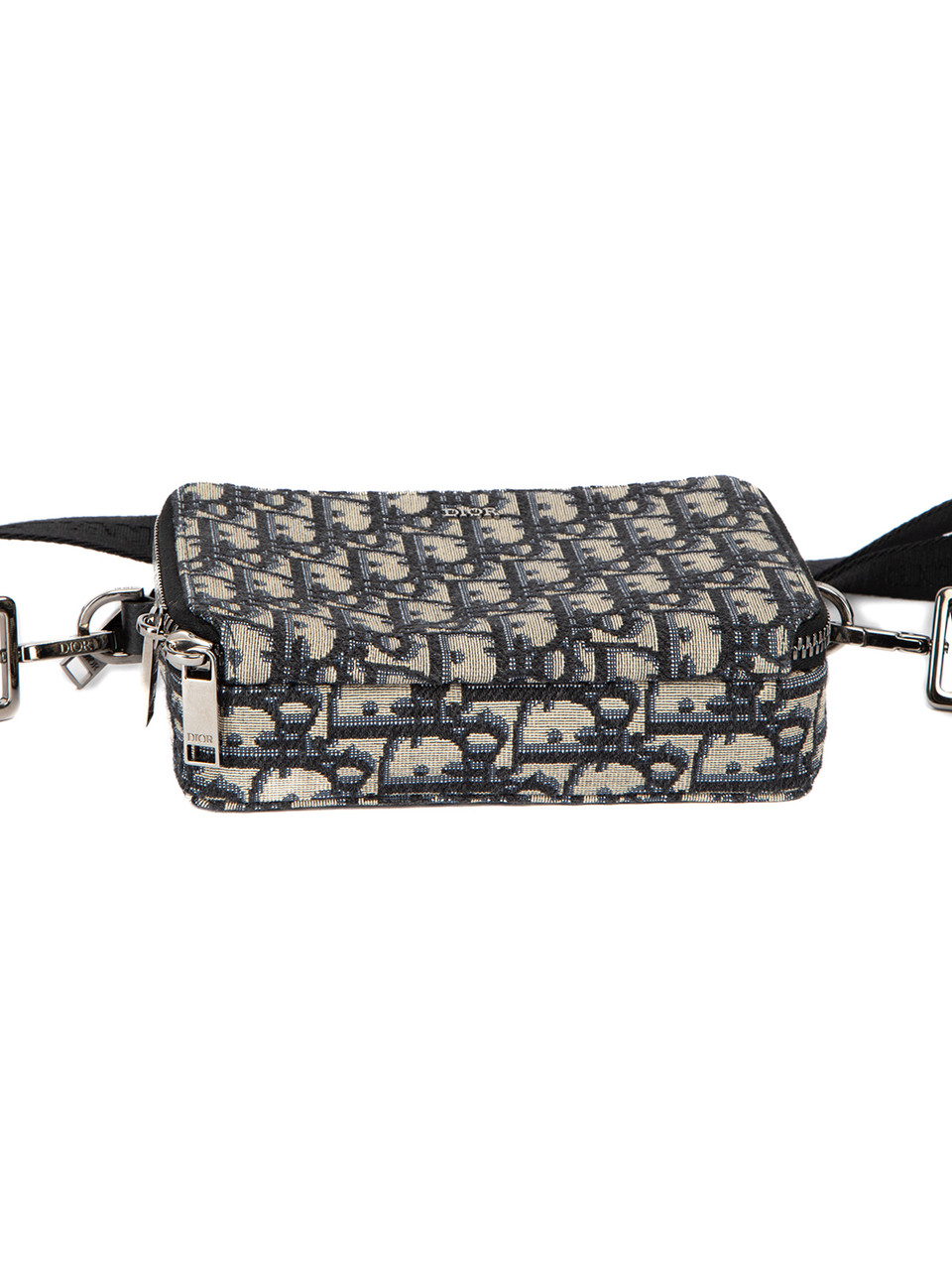Christian Dior Oblique Jacquard Pouch Bag with Shoulder Strap