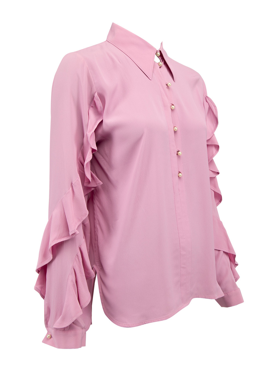 N°21 Collared Blouse with Ruffled Sleeves
