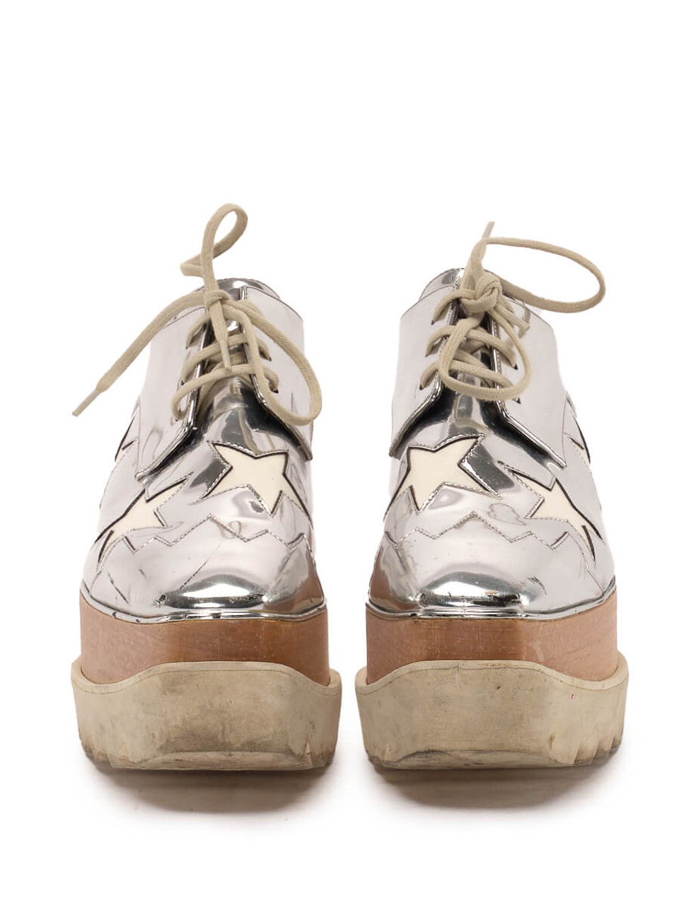 Stella McCartney Elyse Platform Lace-Ups Silver