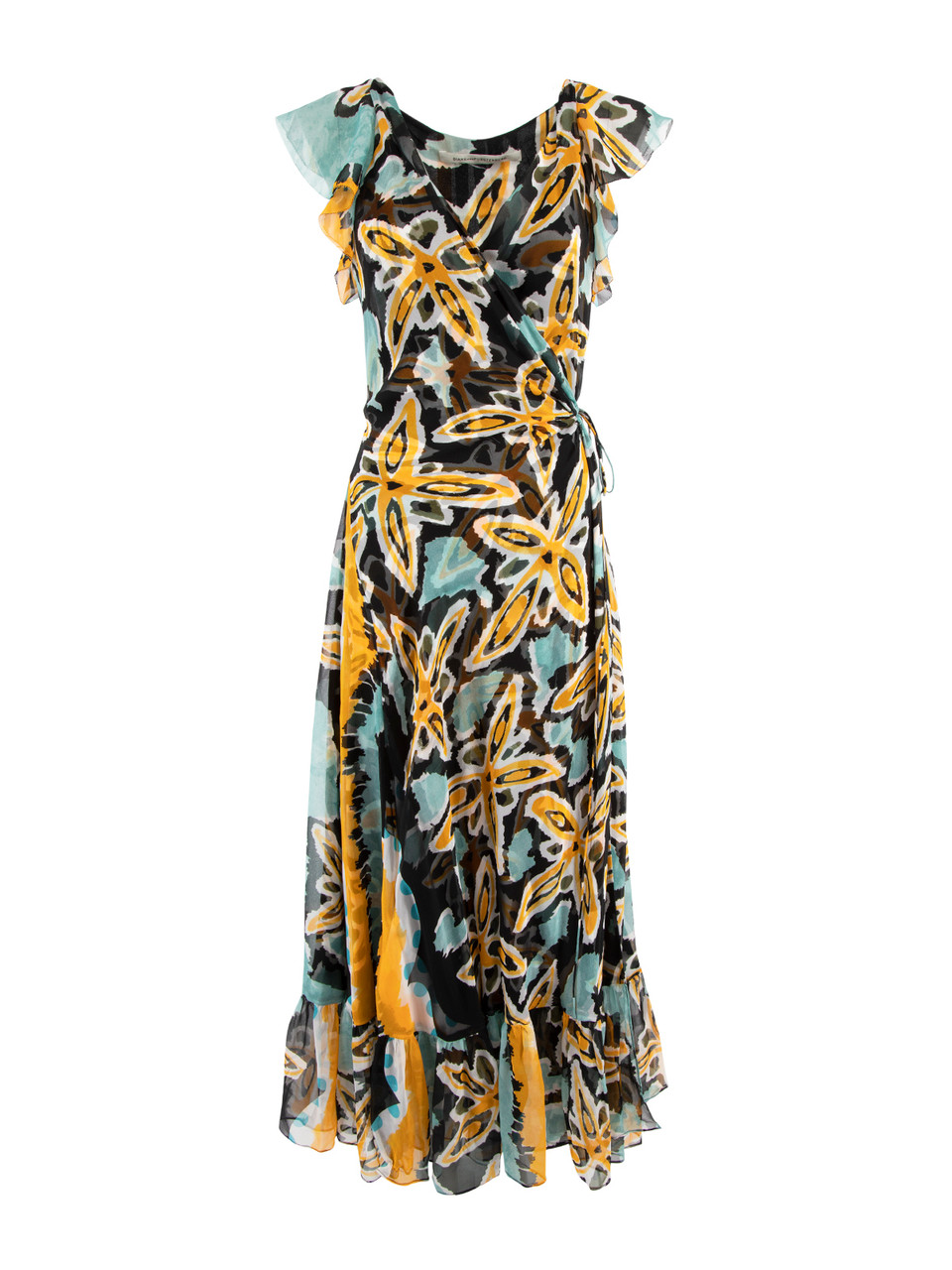Diane Von Furstenberg Maxi Floral Wrap Dress