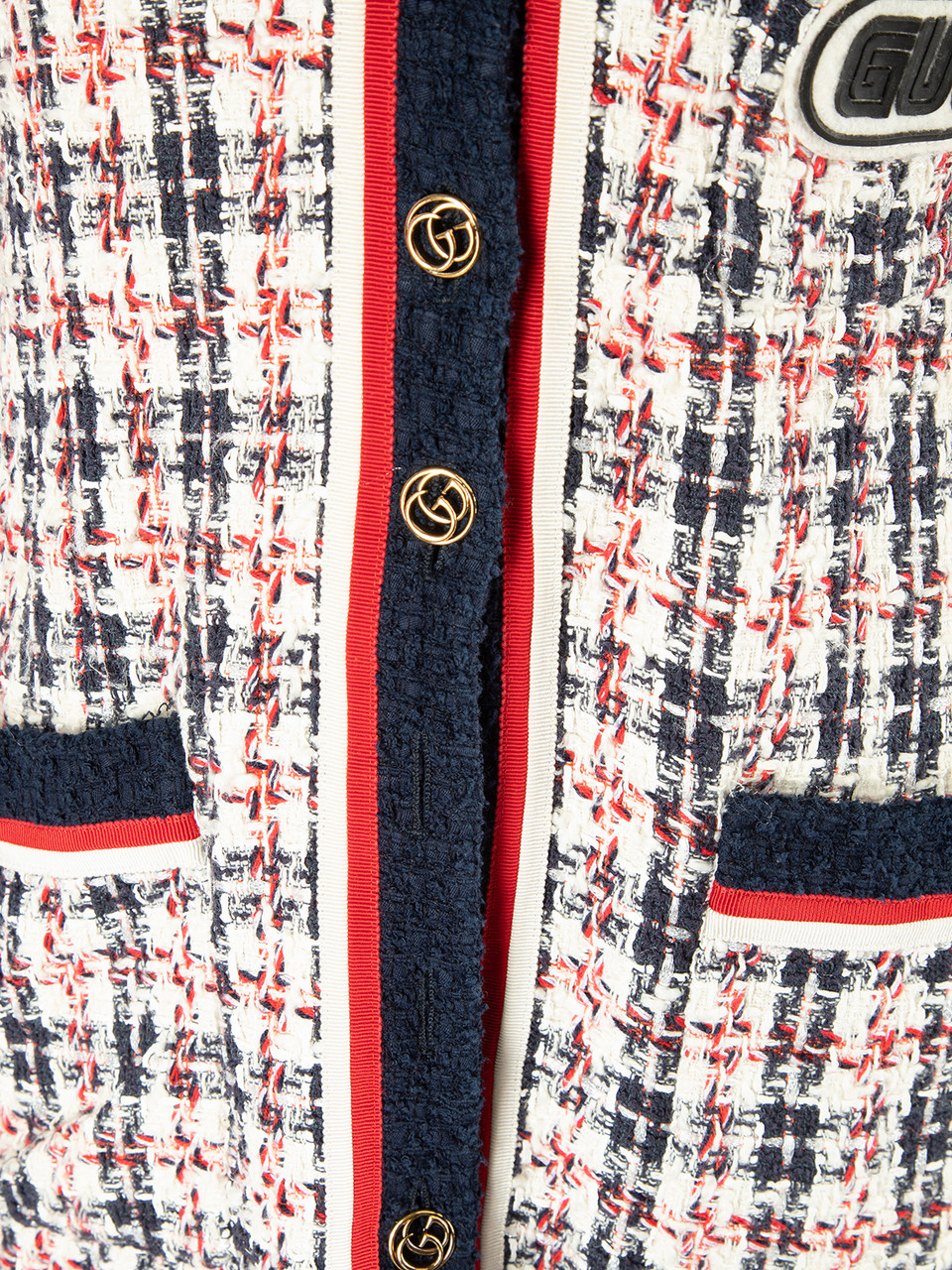 Gucci Tweed Multicoloured Cardigan Style Jacket