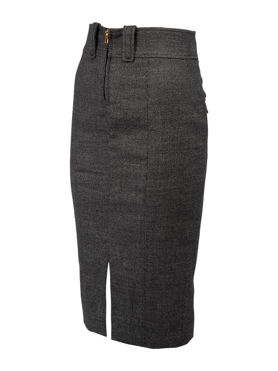 Tom Ford Grey Zip Up Pencil Skirt