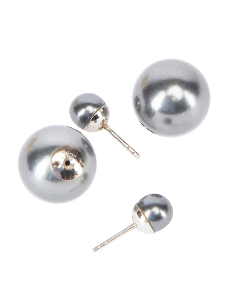 Dior Grey Faux Pearl Earrings