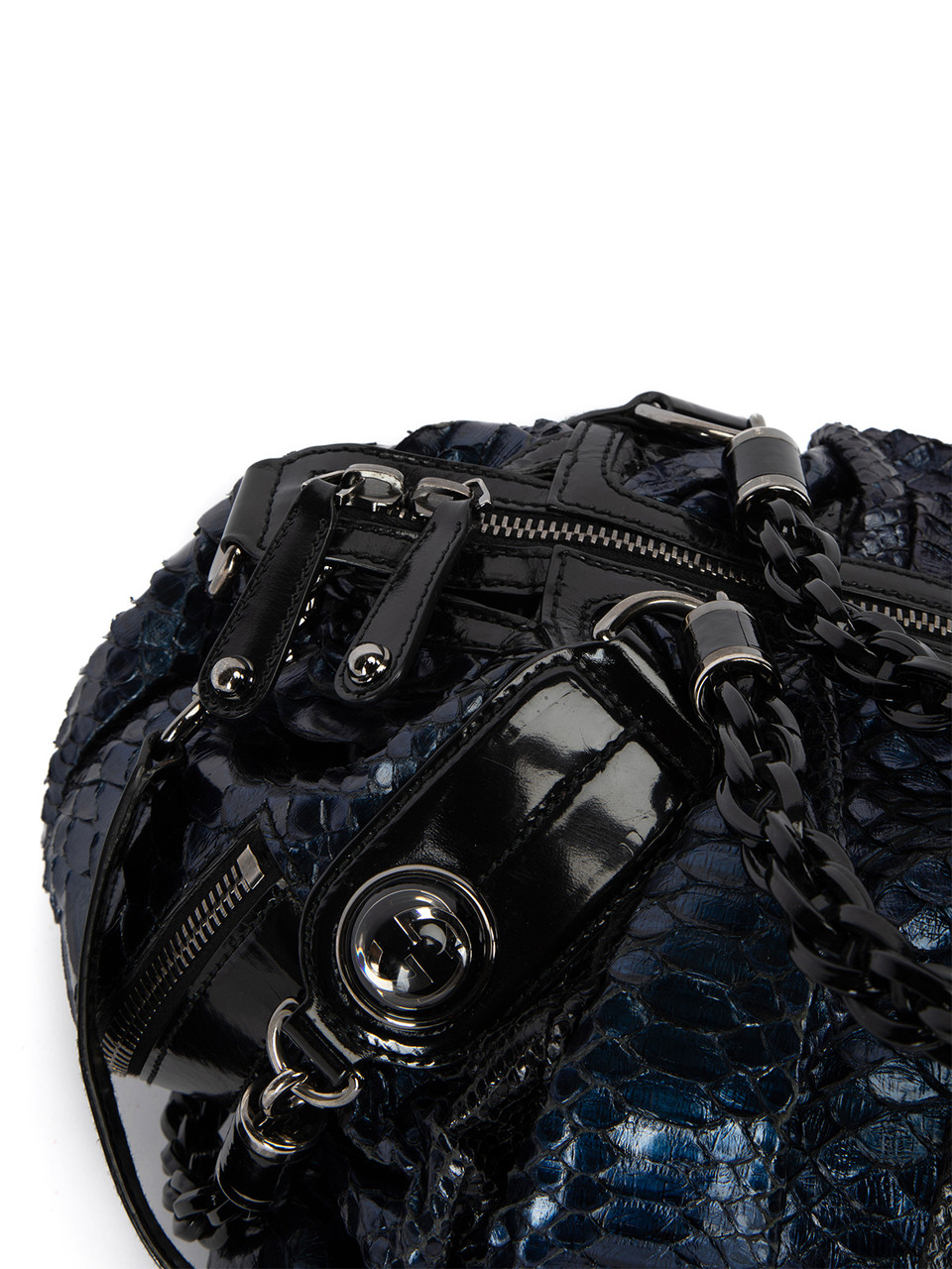 Gucci Vintage Blue Python Galaxy Top Handle Bag
