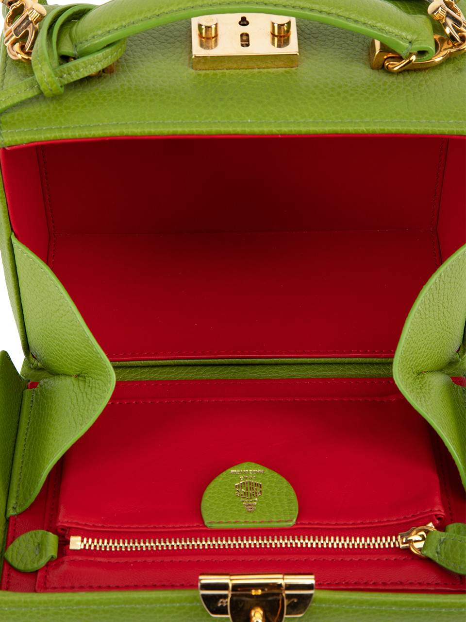 Mark Cross Petal Green Leather Grace Mini Bag