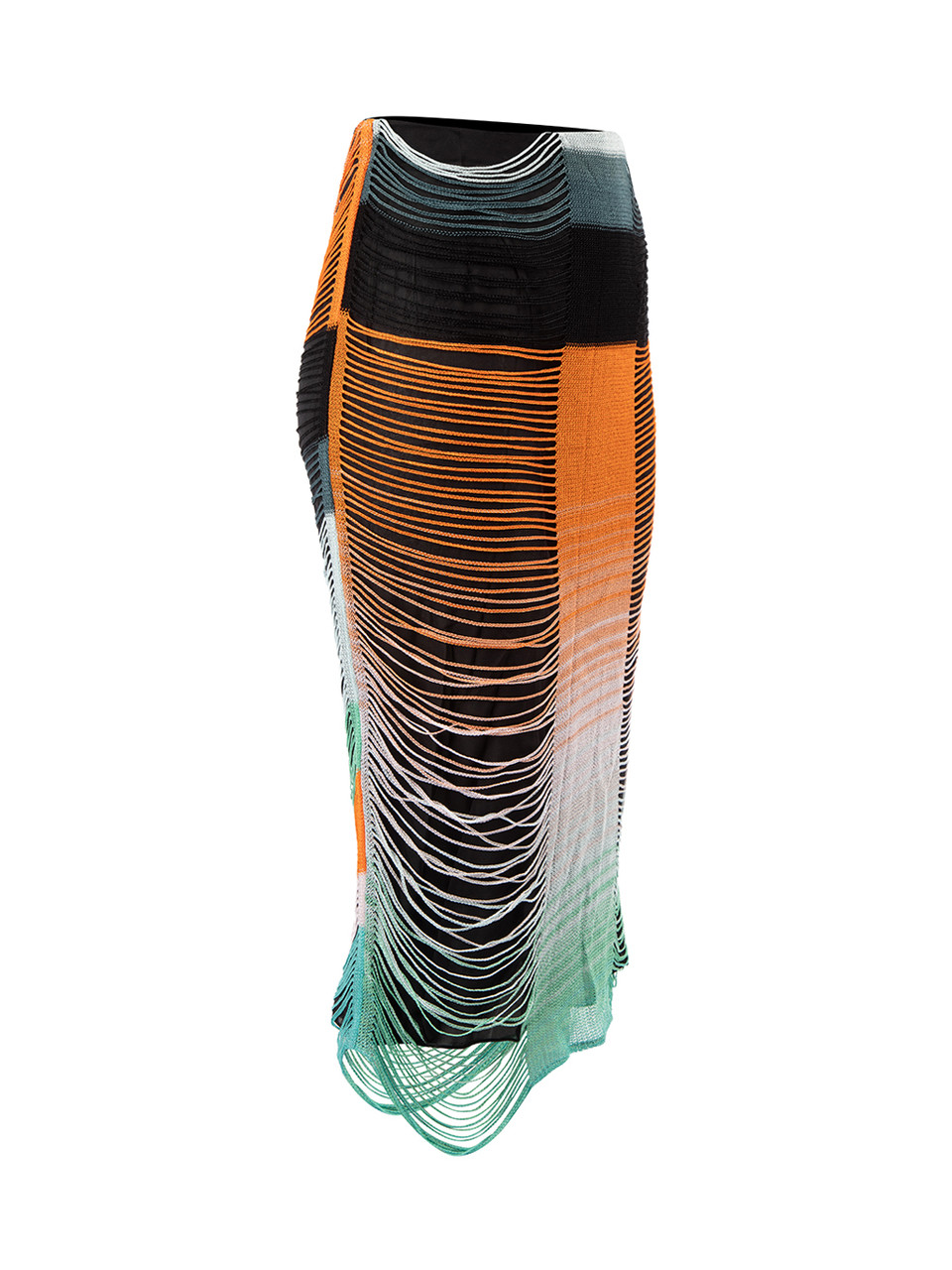 Missoni Multicolour Knit Overlay Pencil Midi Skirt