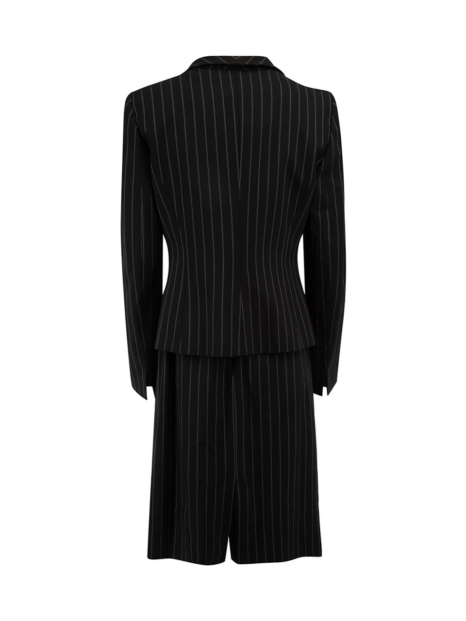 Armani Collezioni Black Pinstripe Dress and Blazer Suit