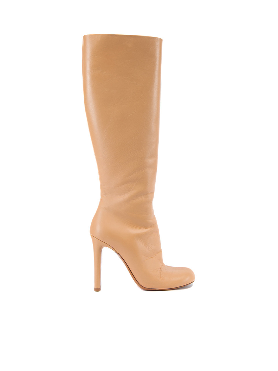 Mulberry Nude Round Toe Knee Boots