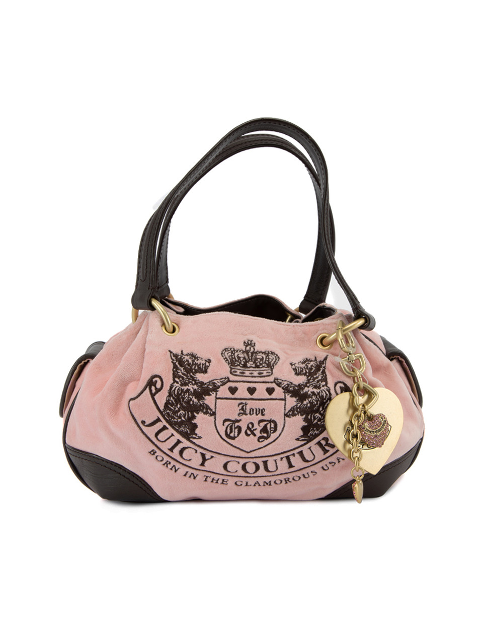 Juicy Couture Pink Velour Heart Charm Shoulder Bag CSD