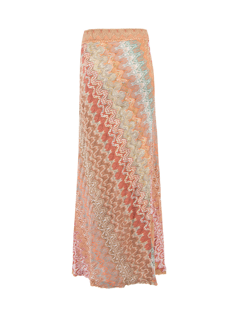 Missoni Pink Exotic Patterned Gradient Maxi Skirt