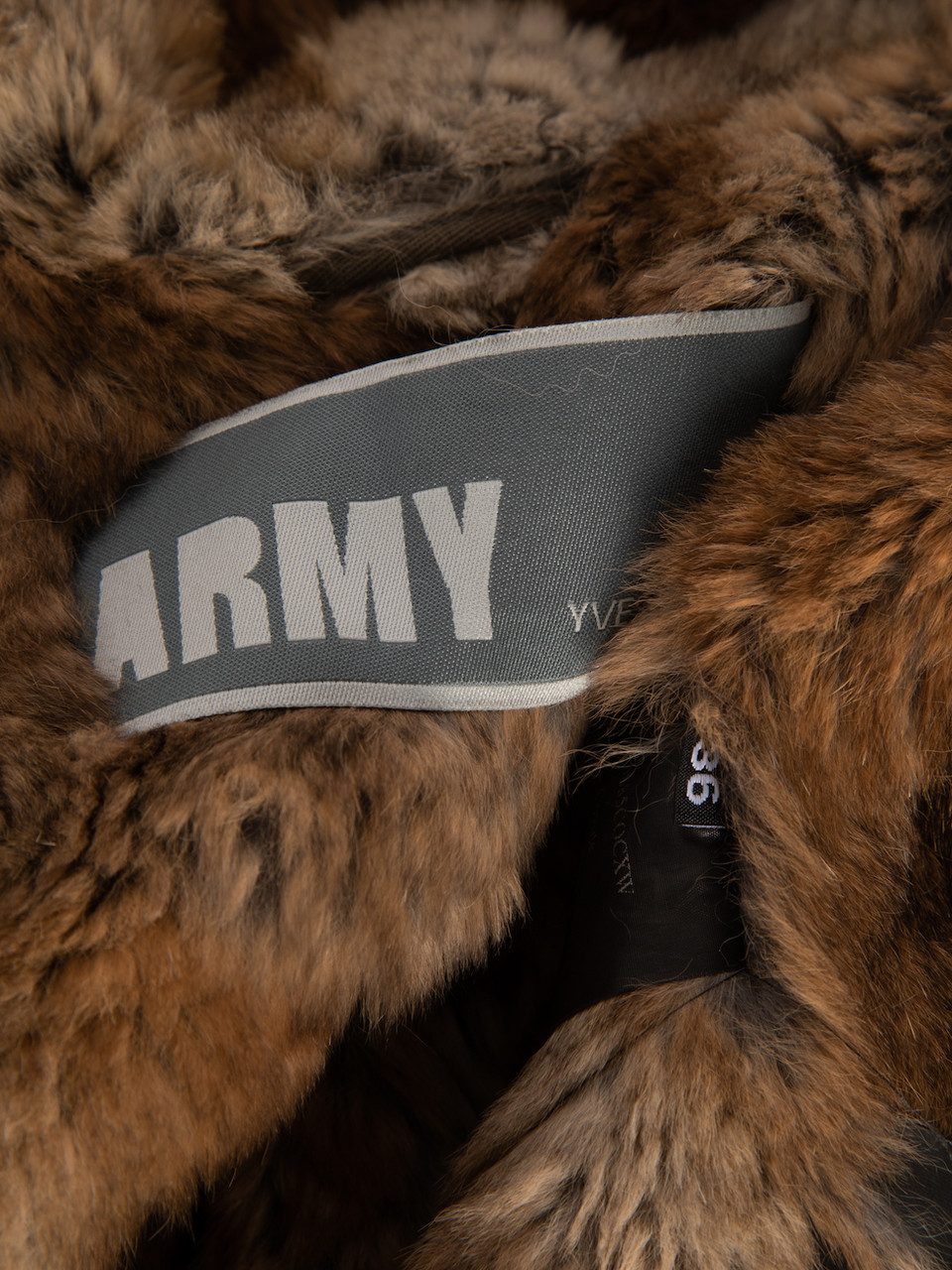 Army by Yves Salomon Khaki Rabbit Fur Lined Hooded Parka